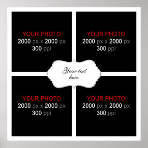 Hochzeitstag Foto Collage 4 Fotos Poster
