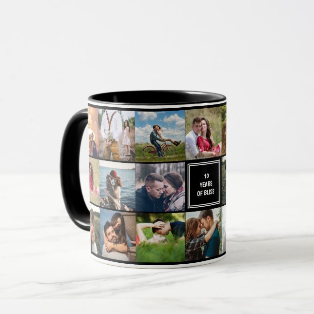Hochzeitstag Foto Collage Cusom Tasse (Vorderseite Links)