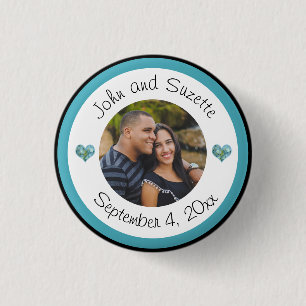 Hochzeitstag Foto Couple Hydrangea Herz Button