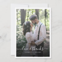 Hochzeitstag Foto Modernes Drehbuch Danke Karte