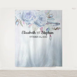 Hochzeitstag Foto Stand Hintergrund Boho Floral Fe Wandteppich