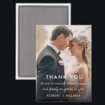 Hochzeitstag Foto Vielen Dank für Ihr Interesse Magnet<br><div class="desc">Feiern Sie Ihren besonderen Tag mit einem herzlichen Wunsch, den Ihre Gäste für immer schätzen werden! Dieses Foto zum Hochzeitstag Dankeschön an Sie Magnet zeigt wunderbar ein beliebtes Foto aus Ihrem Hochzeitstag zusammen mit der Botschaft: "Wir fühlen uns so geehrt, so besondere Freunde und Familie zu haben wie Sie." Personalisiert...</div>