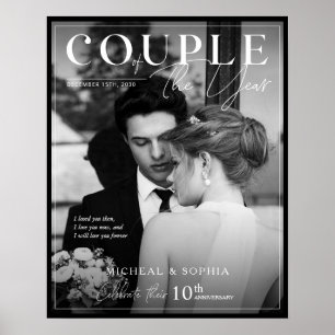 Hochzeitstag Geschenk Schwarze Grenze Foto Abdecku Poster