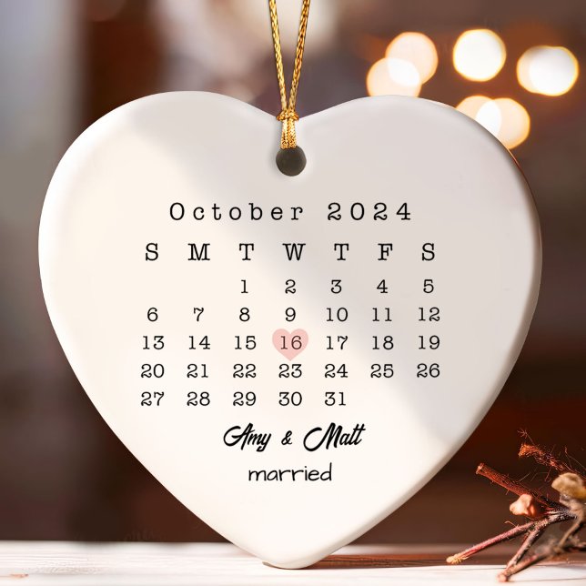 Hochzeitstag Herzkalender Geburtstagsgeschenk Ornament (Von Creator hochgeladen)