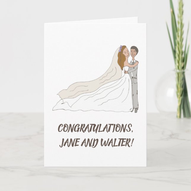 Hochzeitstag Herzlichen Glückwunsch Custom Card Dankeskarte (Vorderseite)