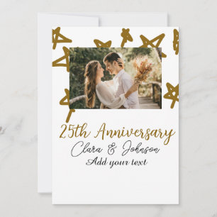 Hochzeitstag hinzufügen Namensjahr Bild Gold Stern Feiertagskarte