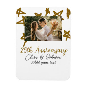 Hochzeitstag hinzufügen Namensjahr Bild Gold Stern Magnet
