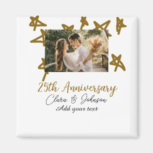 Hochzeitstag hinzufügen Namensjahr Bild Gold Stern Magnet
