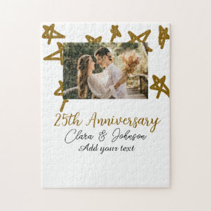 Hochzeitstag hinzufügen Namensjahr Bild Gold Stern Puzzle