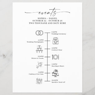 Hochzeitstag Icon Timeline Begrüßungsschreiben Flyer