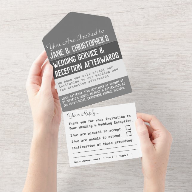 Hochzeitstag in einer Einladung (Abreißen)