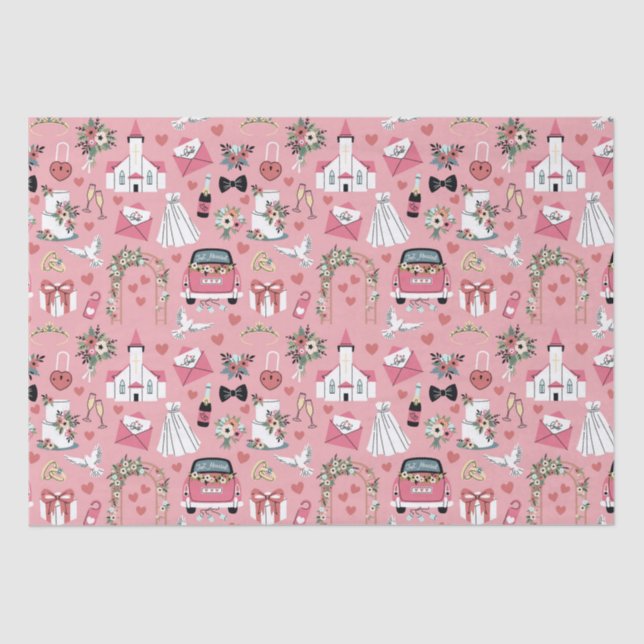 Hochzeitstag in Rosa Seidenpapier (Vorderseite)