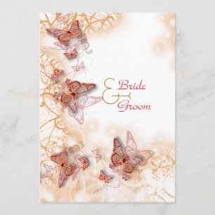 Hochzeitstag in Rotes Gold - Verlobung Einladung