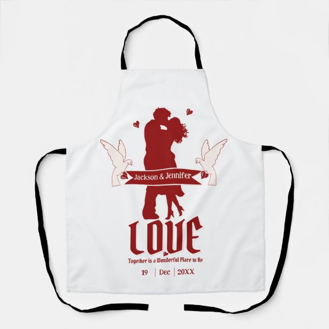 Hochzeitstag individuell anpassbar schürze (Vorderseite)