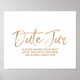 Hochzeitstag Jar 8x10 Stilvolle Rose Gold-Zeichen Poster