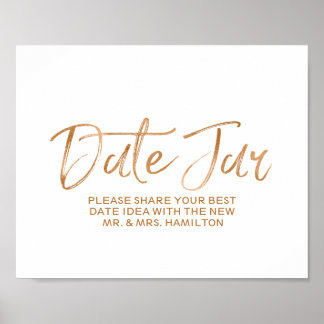 Hochzeitstag Jar 8x10 Stilvolle Rose Gold-Zeichen Poster