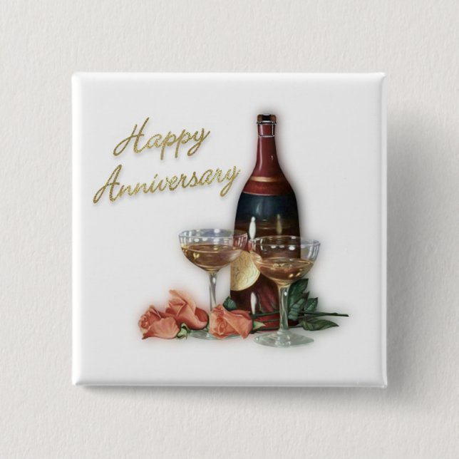 Hochzeitstag-Knopf Button (Vorderseite)