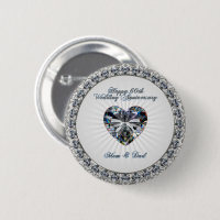 Hochzeitstag-Knopf des Diamant-Herz-60.