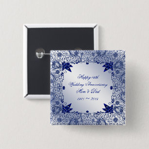 Hochzeitstag-Knopf des Saphir-45. Button