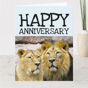 HOCHZEITSTAG LÖWENPAARE GROSSE KARTE FÜR SIE