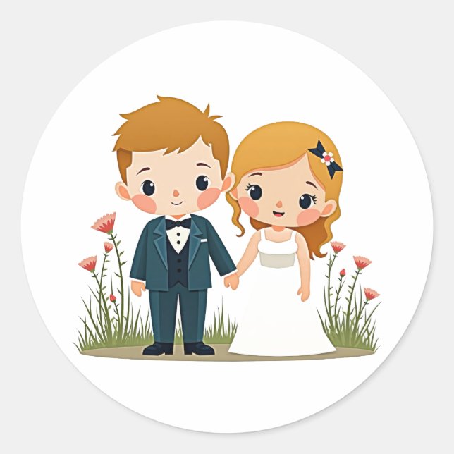 Hochzeitstag - Paar Sticker (Vorderseite)