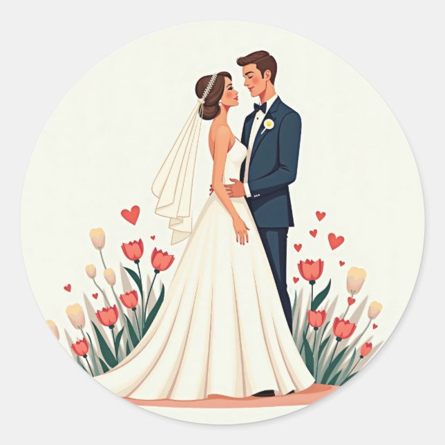 Hochzeitstag - Paar Sticker (Vorderseite)