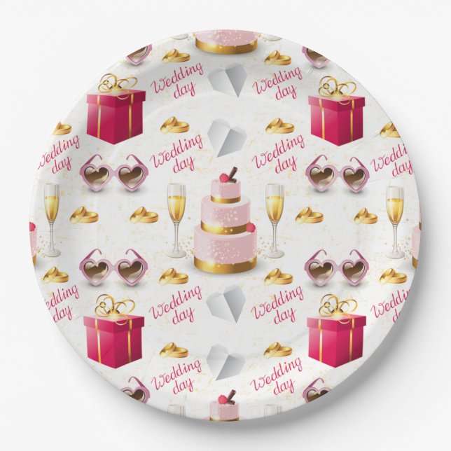 Hochzeitstag Pappteller (Vorderseite)