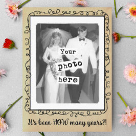 Hochzeitstag Party Vintage Fotovorlage Einladung
