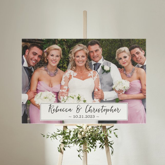 Hochzeitstag Personalisiertes Foto und Skript Leinwanddruck (Von Creator hochgeladen)
