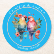 Hochzeitstag/Probe Untersetzer lieben Vögel