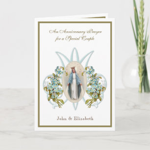Hochzeitstag religiös Jungfrau Maria floral Karte