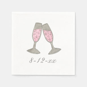 Hochzeitstag Rosa Champagner Brautparty Napkins Serviette