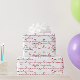 Hochzeitstag Rotes Herz Geschenkpapier