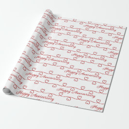 Hochzeitstag Rotes Herz Geschenkpapier