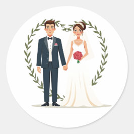 Hochzeitstag Runder Aufkleber
