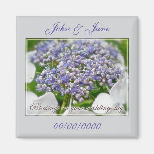 Hochzeitstag-Segen-blauer SpitzeHydrangea Magnet