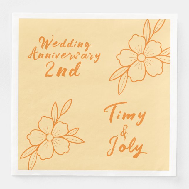 Hochzeitstag Serviette (Vorderseite)
