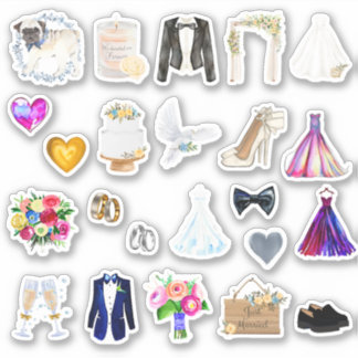 Hochzeitstag-Sticker Aufkleber
