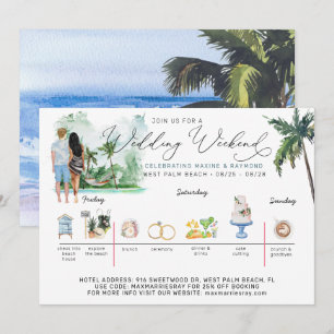 Hochzeitstag Tropischer Strand Einladung