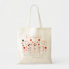 Hochzeitstag Überlebenskit Einfaches orangefarbene Tragetasche