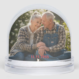 Hochzeitstag und Personalisiertes doppeltes Foto Schneekugeln