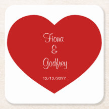 Hochzeitstag Untersetzer Romantisches Rotes Herz
