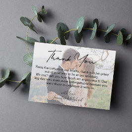 Hochzeitstag verblasst Foto chic danke Mitteilungskarte