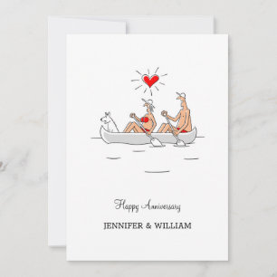 Hochzeitstag Verheiratete Couple Heart Canoe