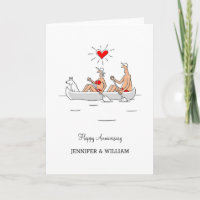 Hochzeitstag Verheiratete Couple Heart Canoe