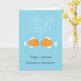 Hochzeitstag Verheirateter Herzfisch Karte