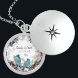 Hochzeitstag Vintage Vögel Jahrestag Medaillon<br><div class="desc">Liebesvögel Keepake-Ketten wählen Sie entweder Silver Plate oder Sterling Silver</div>