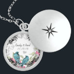 Hochzeitstag Vintage Vögel Jahrestag Medaillon<br><div class="desc">Liebesvögel Keepake-Ketten wählen Sie entweder Silver Plate oder Sterling Silver</div>