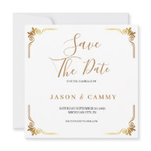 Hochzeitstag vormerken Elegante Goldkarte