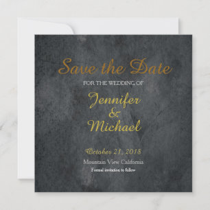 Hochzeitstag vormerken Handgeschrieben Grau Gold Save The Date